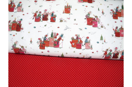 Stoffpaket acufactum Fadenengel Baumwolle Punkte Silke Leffler Weihnachten 72057