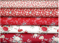 Tilda Stoffpaket Rosen Blumen Vogel Baumwolle Weihnachten Mistelzweig rot 75044