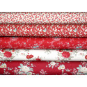 Tilda Stoffpaket Rosen Mistelzweig rot 75044