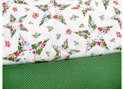 Stoffpaket Weihnachten Sterne acufactum Westfalenstoffe Baumwolle Stoffe Punkte grün 72067