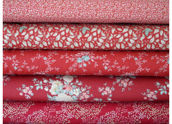 Tilda Stoffpaket Rosen Blumen Baumwolle Stoffe Vögel Ilex Weihnachten rot 75089