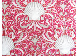 Tilda Stoffe Cotton Beach Muscheln Baumwolle Ornamente pink rot