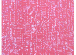 Patchworkstoff Schrift Text rosa Baumwolle Stoff pink Spring Chicken Quiltstoff