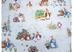 Patchworkstoff Peter Hase blau Baumwolle Stoff Kinderstoff Beatrix Potter 