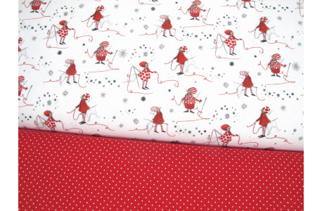 acufactum Stoffpaket Fadenengel Baumwolle Stoffe Punkte Dots Tupfen Pünktchen Weihnachten 72026