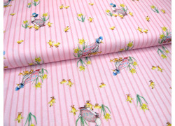 Patchworkstoff Peter Hase rosa Streifen Baumwolle Stoff Beatrix Potter Gans Tiere Kinderstoff