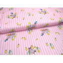 Patchworkstoff Peter Hase rosa Streifen