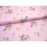 Patchworkstoff Peter Hase rosa Streifen