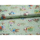 Patchworkstoff Peter Hase grün Baumwolle Stoff Kinderstoff Tiere Maus Igel Fuchs Gans