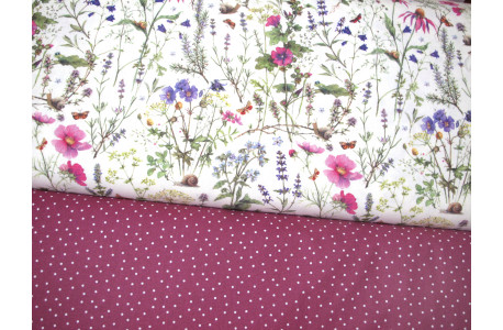 Stoffpaket Blumen Punkte Sommerstoffe Baumwolle Stoff acufactum