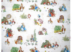 Patchworkstoff Peter Hase creme Baumwolle Stoff Kinderstoff Tierstoff