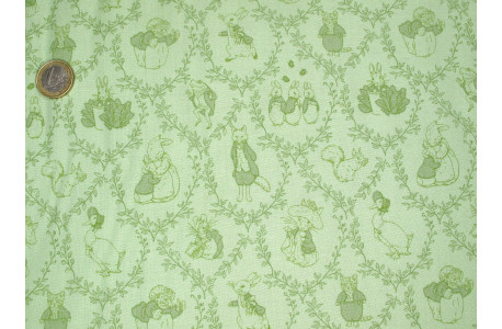 Patchworkstoff Peter Hase Baumwolle Stoff Kinderstoff Tierstoff Igel Gans Fuchs Maus Beatrix Potter