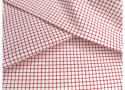 Baumwolle Karos Stoff kariert rot creme