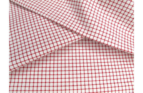 Baumwolle Karos Stoff kariert rot creme