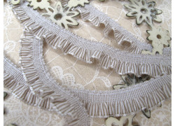 Rüschenband beige creme Streifen Borte Spitze Band Zierband Schmuckborte