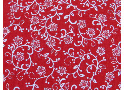 Blumenstoff rot Scarlet Stitches Patchworkstoff Baumwolle Ranken Blümchen Stoff