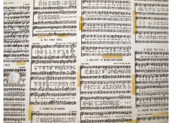 Tim Holtz Eclectic Noten Texte Wörter Weihnachten Baumwolle Stoff Patchworkstoff