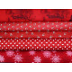 Stoffpaket Weihnachtstoffe rot Eiskristalle Baumwolle Stoffe Tannen Ilex Blumen 75090