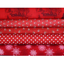 Stoffpaket Weihnachtsstoffe rot Eiskristalle 75090