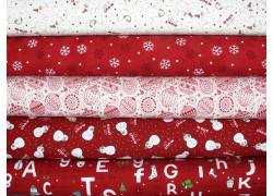 Stoffpaket Weihnachtsstoffe Schneemann Baumwolle Stoffe Sterne 75048