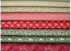 Tilda Stoffe Stoffpaket Blumen Rosen Baumwolle Patchwork Quiltstoffe grün rot 77010