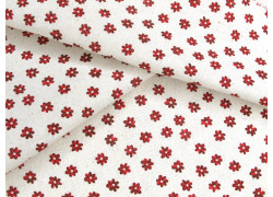 Baumwolle Blümchen Stoff rot creme Blumen