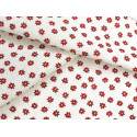Baumwolle Blümchen rot creme