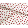 Baumwolle Blümchen rot creme