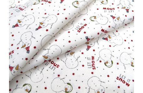 Stoff Weihnachten Schneemann Baumwolle Kinderstoff Weihnachtsstoff Winterstoff Sterne PunkteEmmit and Ivy