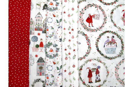acufactum Stoffpaket Baumwolle Stoffe Winter Weihnachtsstoffe 75033