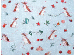 acufactum Stoff Weihnachtsmäuschen Baumwolle Kinderstoff Tierstoff Mäusestoff Sophia Drescher