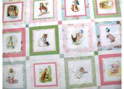Panel Peter Hase Patchworkstoff Baumwolle Stoff Beatrix Potter Tierstoff Kinderstoff