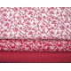 stoffpaket Baumwolle Blumen Punkte Patchwork Stoff Quilten rot weiß Rosen 73006