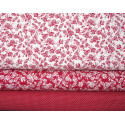 stoffpaket Baumwolle rot weiß Rosen 73006