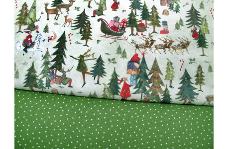 Stoffpaket Weihnachten Baumwolle Punkte Nikolaus acufactum Silke Leffler 72016