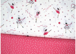 Stoffpaket Ballerina Baumwollstoff Punkte Kinderstoff Tänzerin acufactum Silke Leffler 72030