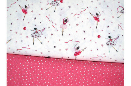 Stoffpaket Ballerina Baumwollstoff Punkte Kinderstoff Tänzerin acufactum Silke Leffler 72030