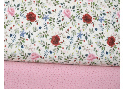 Stoffpaket Westfalenstoffe Baumwolle Florenz Blätter Rosen Punkte 72042