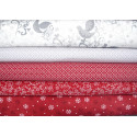 Stoffpaket Weihnachtsstoffe grau rot