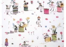 acufactum Stoff Fadenspiel Frühling Baumwolle Elfen Garnrollen Ostern Blumen Schneiderpuppe Mädchen