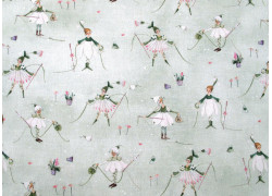 Stoff acufactum Frühlingszauber Baumwolle Silke Leffler Elfen Mädchen Ostern Blumen Nähutensilien Nadel Faden 