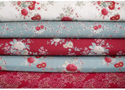 Tilda Stoffpaket Rosen Weihnachten Baumwolle Stoffe Ranken Vögel Ilex 75013