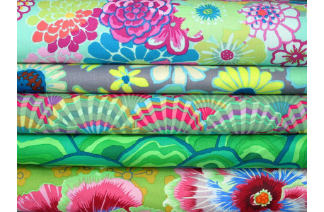 Stoffpaket Kaffe Fassett grün Baumwolle Stoffe Blumen 75080