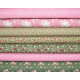 Tilda Stoffpaket Blumen Punkte Baumwolle Stoffe rosa grün 77005