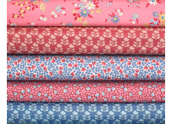 Tilda Stoffpaket Baumwolle Blumen rosa blau 75076