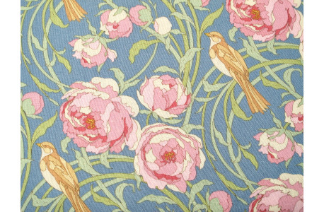 Tilda Stoff Blumen Vögel Songbird Baumwolle Rosen Tiere Cora Blue