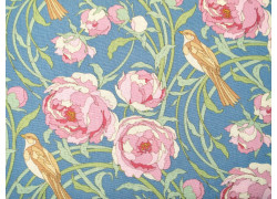 Tilda Stoff Blumen Vögel Songbird Baumwolle Rosen Tiere Cora Blue
