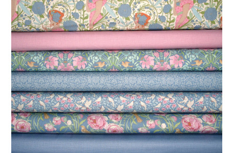 Tilda Stoffpaket Blumen Art Nouveau Frauen Mädchen Libellen Songbird Pünktchen Dots 77008