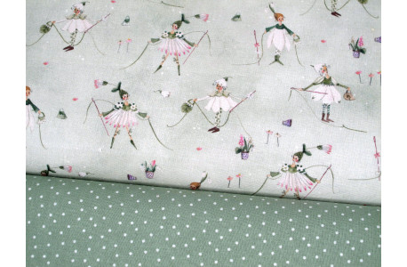 acufactum Stoffpaket Frühlingszauber Baumwolle Elfen Blumen Nadel Faden Silke Leffler 72033