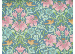 Tilda Stoff Vögel Lilien Blumen Baumwolle Songbird